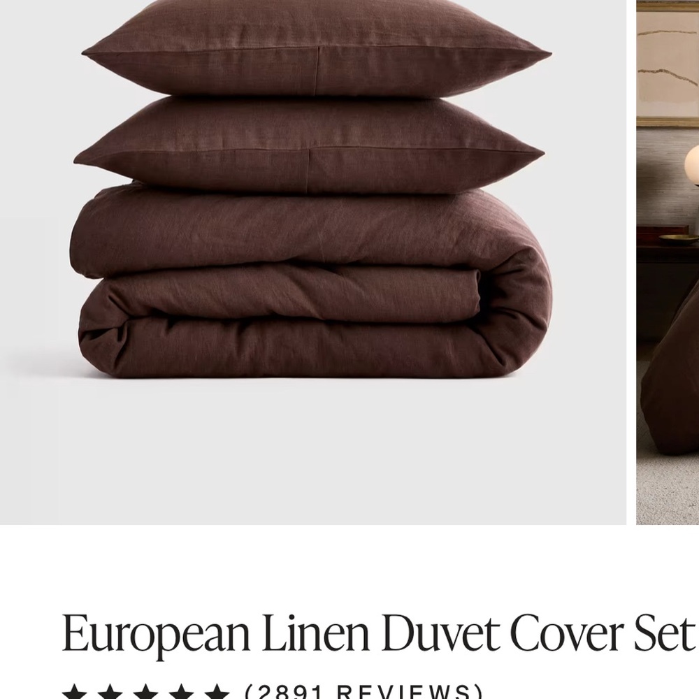F/Q European Linen Duvet Cover Set - Espresso